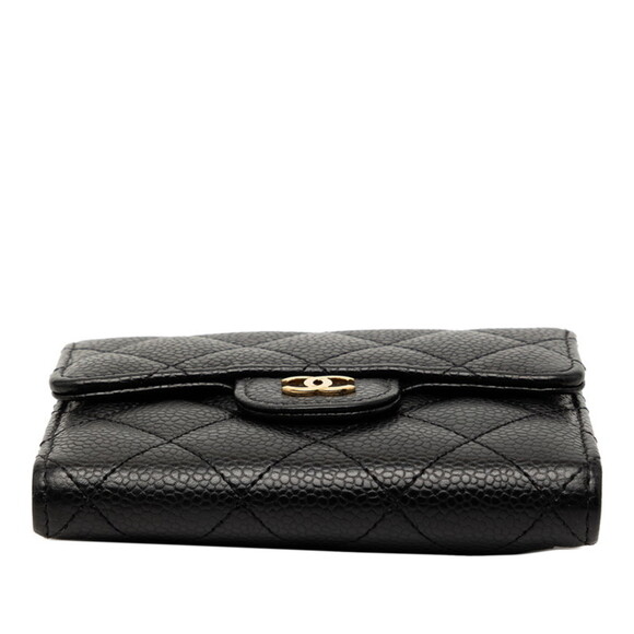 CHANEL Black Caviar Leather Logo Wallet - Picture 3 of 8